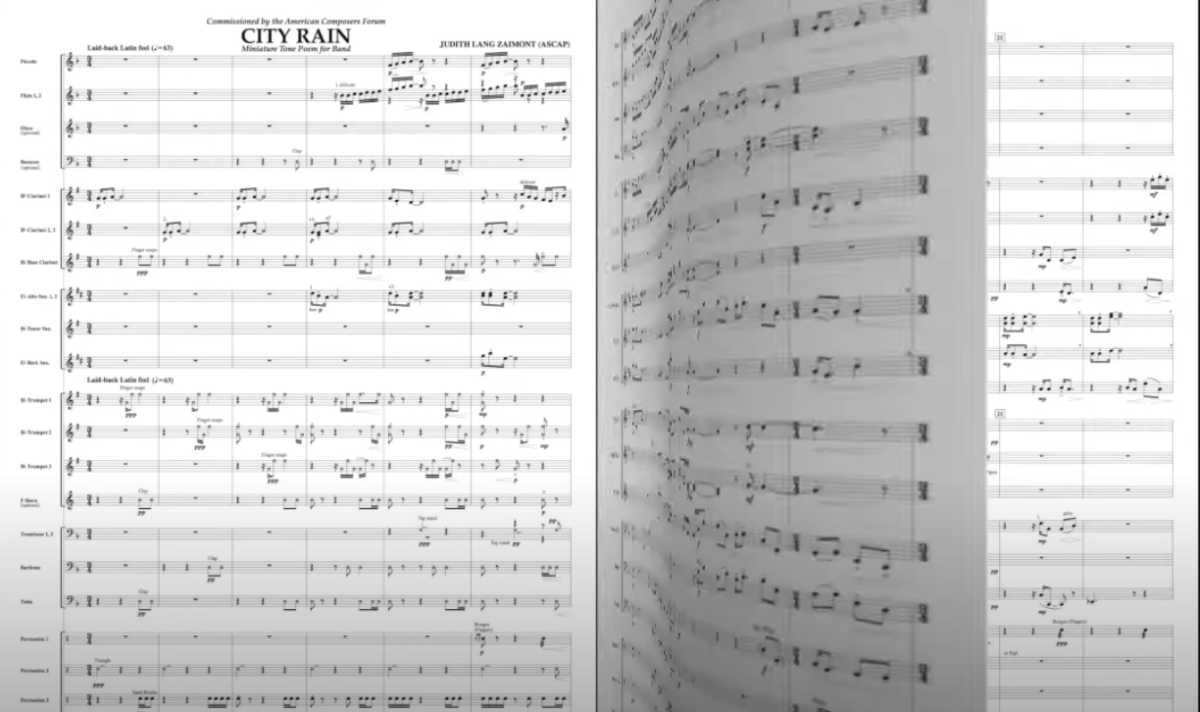 The score for 'City Rain' by Judith Lang Zaimont.