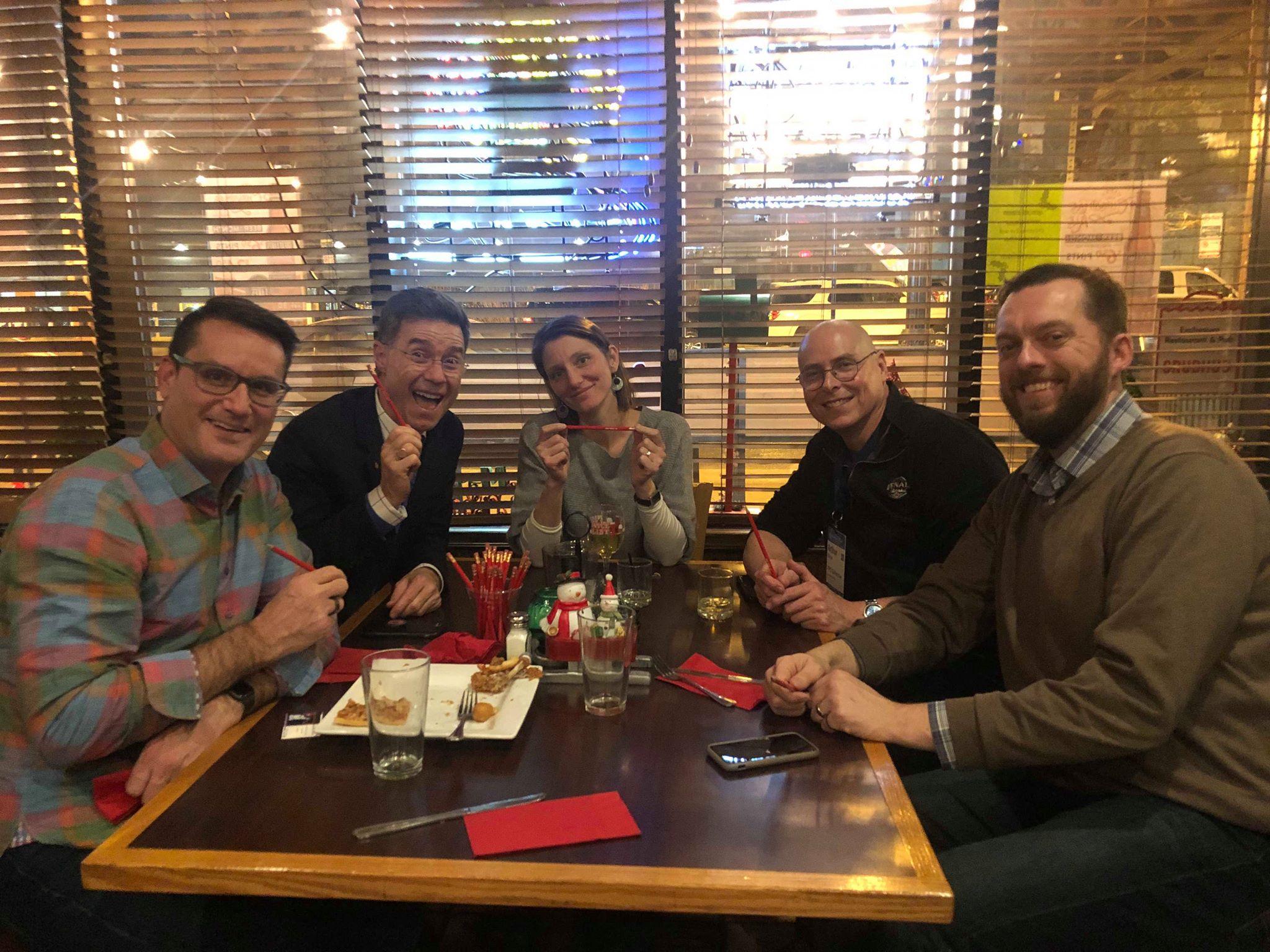 Paul Kile, Scott Jones, and friends celebrating BandQuest with ACF's President and CEO Vanessa Rose.