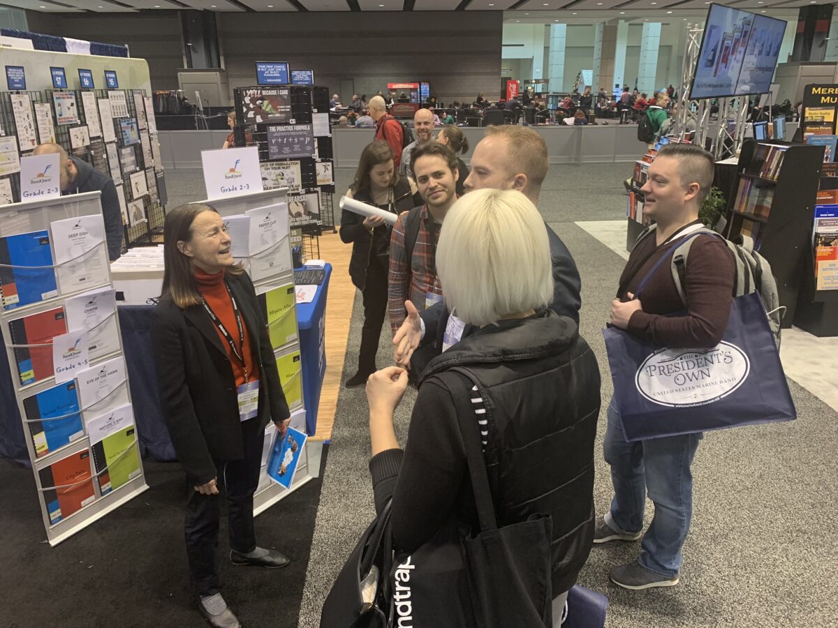 ACF Co-Founder Libby Larsen talks to educators at the Midwest Band Clinic in Chicago, IL.