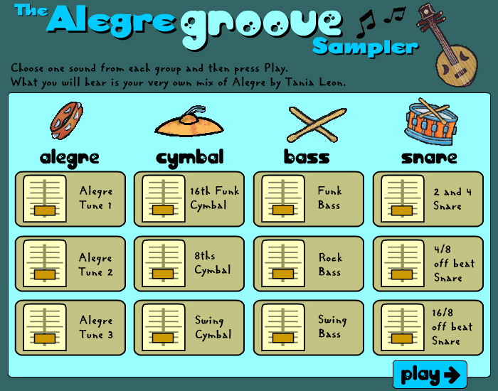 CD Rom Curriculum sample of Tania Leon's 'Alegre'