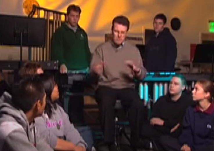 ACF Co-Founder Stephen Paulus talking with students at DeLasalle High School in Cordord, CA (2003).