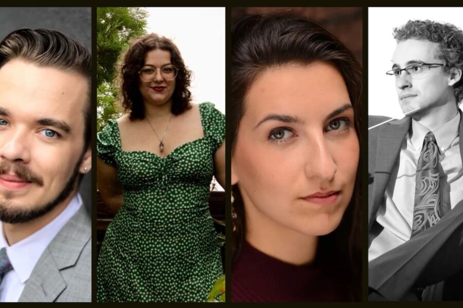 TellTale Opera Theatre Team (L-R: Ben Ross, Meg Huskin, Elisheva Pront, and Michael Mills -- Courtesy of TellTale Opera Theatre