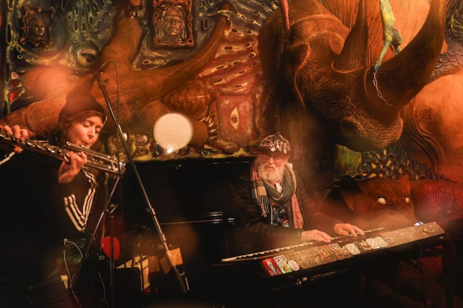 Claire Chase and Terry Riley -- Courtesy of artist